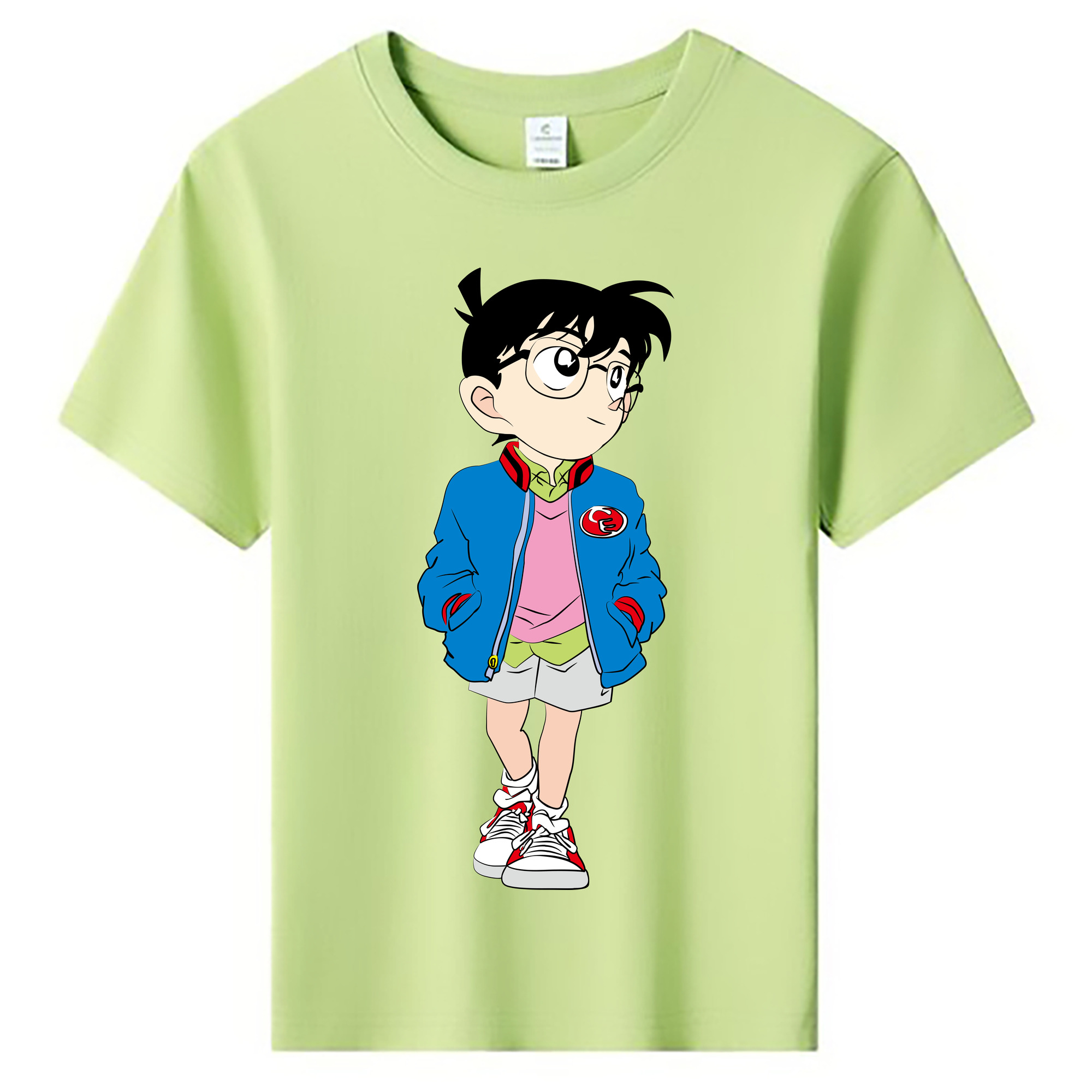 （画像用） 名探偵コナン 江戸川 コナン Detective Conan Conan Edogawa 綿100％キッズTシャツ（フロントプリント）